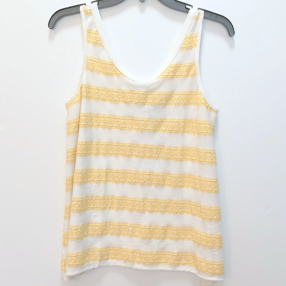 GIADA FORTE Tank Top in White and Gold Stripe
